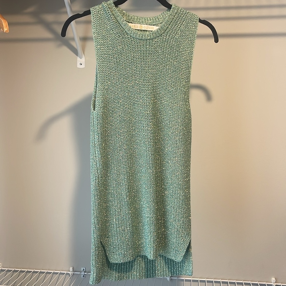 Marie Oliver Green Ribbed Tank Top